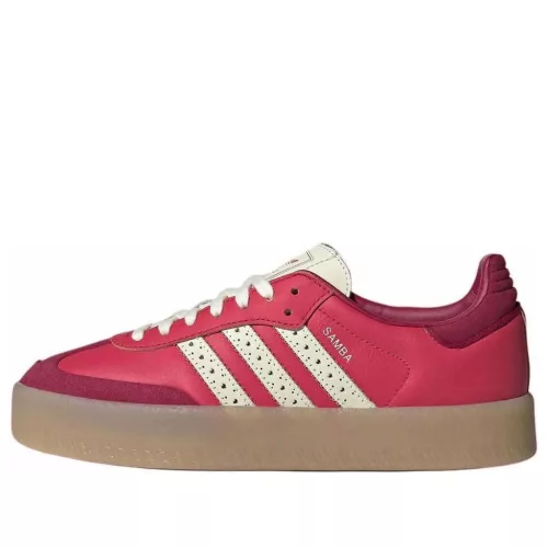 adidas Sambae Valentine's Day dámske nízke streetové tenisky — produktová fotografia na bielom pozadí, bočný pohľad