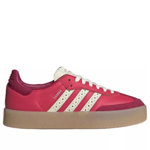 adidas Sambae Valentine's Day dámske nízke streetové tenisky — produktová fotografia na bielom pozadí, bočný pohľad