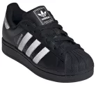 adidas Superstar II Black White detské nízke streetové tenisky čierne-biele — produktová fotografia na bielom pozadí, bočný pohľad