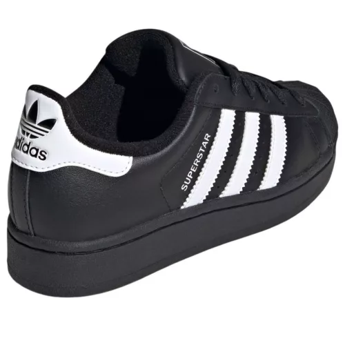 adidas Superstar II Black White detské nízke streetové tenisky čierne-biele — produktová fotografia na bielom pozadí, bočný pohľad