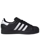 adidas Superstar 2 Core Black Cloud White nízke streetové tenisky čierne-biele — produktová fotografia na bielom pozadí, bočný pohľad