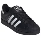 adidas Superstar 2 Core Black Cloud White nízke streetové tenisky čierne-biele — produktová fotografia na bielom pozadí, bočný pohľad