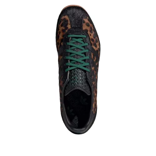 adidas SL 72 OG Leopard Print Collegiate Green dámske nízke streetové tenisky čierne-zelené — produktová fotografia na bielom pozadí, bočný pohľad
