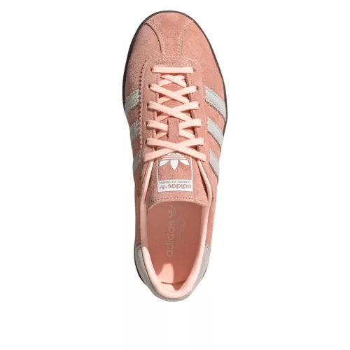 adidas Bermuda Clear Orange Cloud White Semi Coral dámske nízke streetové tenisky oranžové-biele — produktová fotografia na bielom pozadí, bočný pohľad