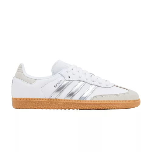 adidas Samba OG White Silver Metallic Grey (Women's) dámske nízke mestské tenisky biele