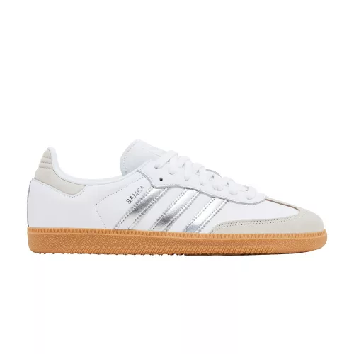 adidas Samba OG White Silver Metallic Grey (Women's) dámske nízke mestské tenisky biele