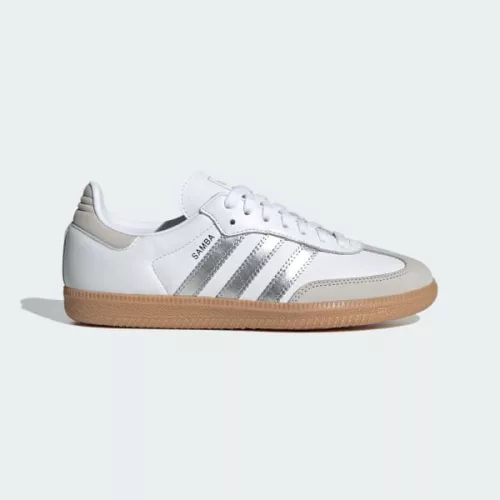 adidas Samba OG White Silver Metallic Grey (Women's) dámske nízke mestské tenisky biele