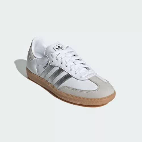 adidas Samba OG White Silver Metallic Grey (Women's) dámske nízke mestské tenisky biele
