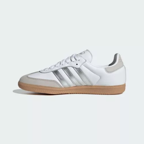 adidas Samba OG White Silver Metallic Grey (Women's) dámske nízke mestské tenisky biele