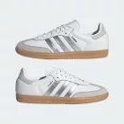adidas Samba OG White Silver Metallic Grey (Women's) dámske nízke mestské tenisky biele