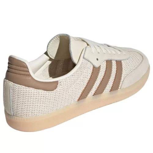 adidas Samba OG Cream White Cardboard nízke streetové tenisky béžové-krémové — produktová fotografia na bielom pozadí, bočný pohľad
