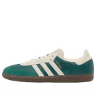 adidas Samba OG Collegiate Green Cream White nízke streetové tenisky zelené-krémové — produktová fotografia na bielom pozadí, bočný pohľad