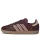 adidas Samba OG Maroon Sand Strata Pony dámske nízke streetové tenisky bordové-pieskové — produktová fotografia na bielom pozadí, bočný pohľad