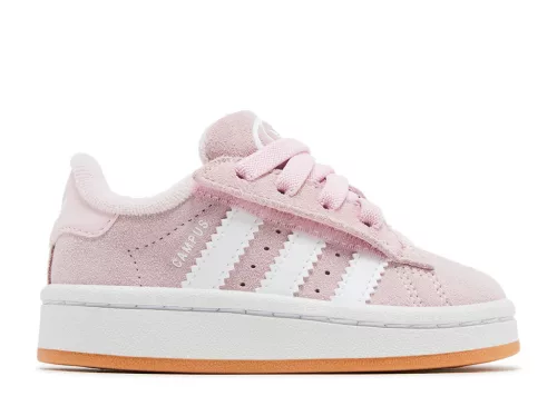 adidas Campus 00s Comfort Closure Camp Clear Pink Cloud White Gum detské nízke streetové tenisky ružové-biele — produktová fotografia na bielom pozadí, bočný