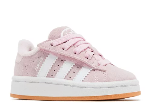 adidas Campus 00s Comfort Closure Camp Clear Pink Cloud White Gum detské nízke streetové tenisky ružové-biele — produktová fotografia na bielom pozadí, bočný