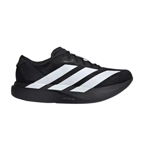 adidas Adizero Evo SL Black White nízke bežecké tenisky čierne-biele — produktová fotografia na bielom pozadí, bočný pohľad