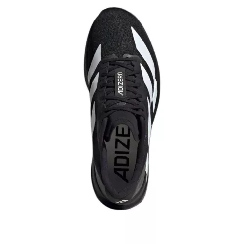 adidas Adizero Evo SL Black White nízke bežecké tenisky čierne-biele — produktová fotografia na bielom pozadí, bočný pohľad