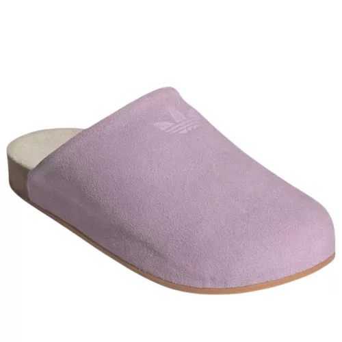adidas Adimule Powder Plum dámske šľapky — produktová fotografia na bielom pozadí, bočný pohľad