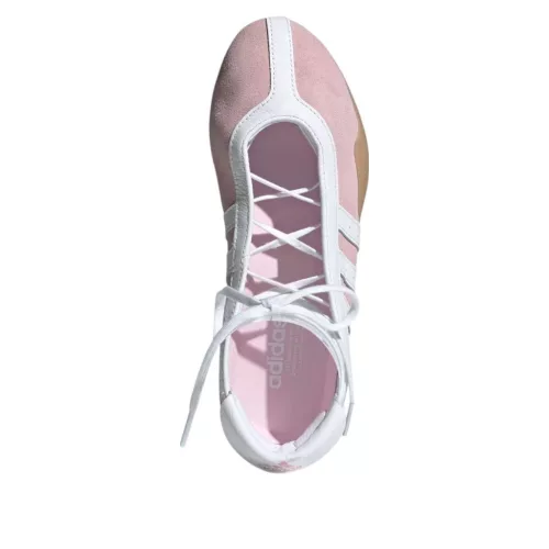 adidas Taekwondo Mei Ballet Clear Pink White dámske nízke streetové tenisky ružové-biele — produktová fotografia na bielom pozadí, bočný pohľad