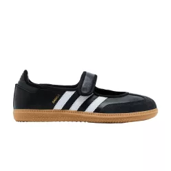 adidas Samba Jane Black White Gum dámske nízke streetové tenisky čierne-biele — produktová fotografia na bielom pozadí, bočný pohľad