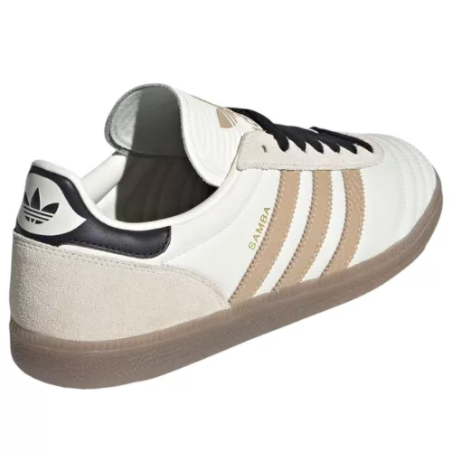 adidas Samba JP Off White Magic Beige nízke streetové tenisky lomené biele-biele — produktová fotografia na bielom pozadí, bočný pohľad