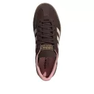 adidas Handball Spezial Dark Brown Wonder Mauve dámske nízke streetové tenisky hnedé — produktová fotografia na bielom pozadí, bočný pohľad