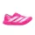 adidas Adizero Adios Pro 4 Shock Pink nízke bežecké tenisky ružové — produktová fotografia na bielom pozadí, bočný pohľad