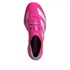 adidas Adizero Adios Pro 4 Shock Pink nízke bežecké tenisky ružové — produktová fotografia na bielom pozadí, bočný pohľad