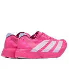 adidas Adizero Adios Pro 4 Shock Pink nízke bežecké tenisky ružové — produktová fotografia na bielom pozadí, bočný pohľad