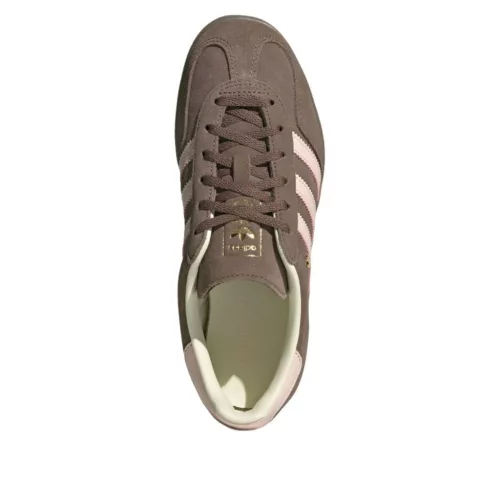 adidas Gazelle Indoor Earth Strata Wonder Quartz dámske nízke streetové tenisky hnedé-ružové — produktová fotografia na bielom pozadí, bočný pohľad