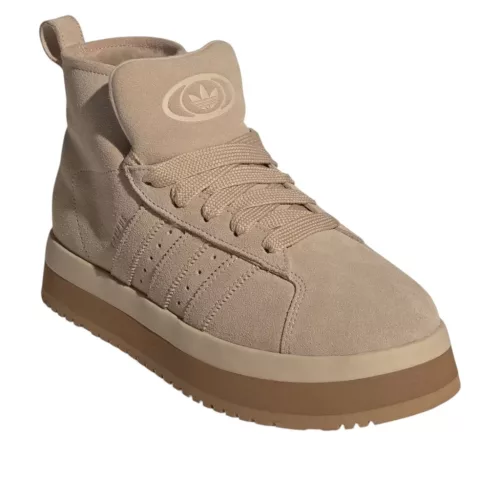 adidas Campus 00s Winter Mid Magic Beige dámske polovysoké streetové tenisky béžové-béžové — produktová fotografia na bielom pozadí, bočný pohľad