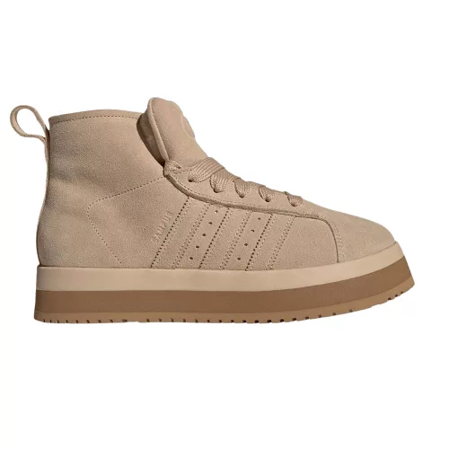 adidas Campus 00s Winter Mid Magic Beige dámske polovysoké streetové tenisky béžové — produktová fotografia na bielom pozadí, bočný pohľad