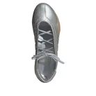 adidas Taekwondo Mei Ballet Silver Metallic Gum dámske nízke streetové tenisky strieborné — produktová fotografia na bielom pozadí, bočný pohľad
