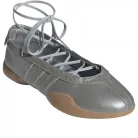 adidas Taekwondo Mei Ballet Silver Metallic Gum dámske nízke streetové tenisky strieborné — produktová fotografia na bielom pozadí, bočný pohľad