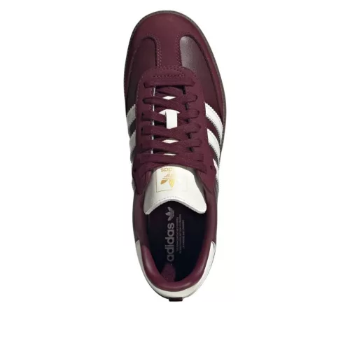 adidas Samba OG Maroon Off White Gum dámske nízke streetové tenisky bordové-lomené biele — produktová fotografia na bielom pozadí, bočný pohľad
