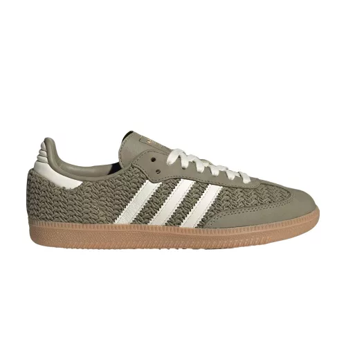 adidas Samba OG Crochet Pack Orbit Green dámske nízke streetové tenisky zelené — produktová fotografia na bielom pozadí, bočný pohľad