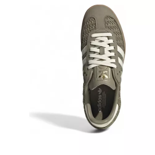 adidas Samba OG Crochet Pack Orbit Green dámske nízke streetové tenisky zelené — produktová fotografia na bielom pozadí, bočný pohľad