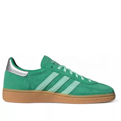 adidas Handball Spezial Semi Court Green Clear Mint Gum dámske nízke streetové tenisky zelené-mentolové — produktová fotografia na bielom pozadí, bočný pohľad