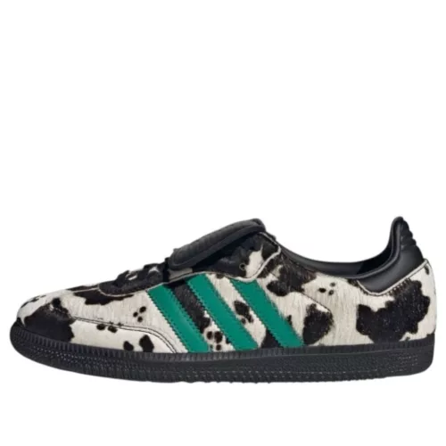 adidas Samba LT Cow Print Black White dámske nízke streetové tenisky čierne-biele — produktová fotografia na bielom pozadí, bočný pohľad