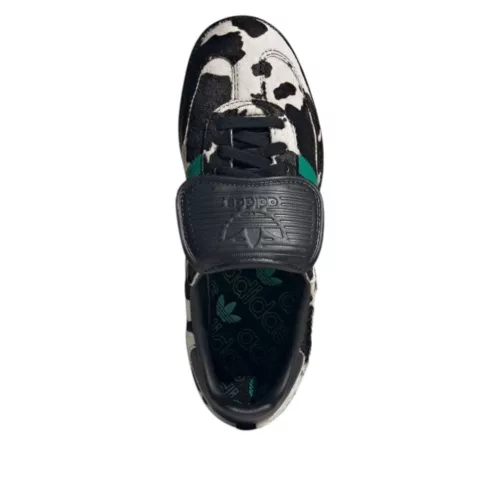 adidas Samba LT Cow Print Black White dámske nízke streetové tenisky čierne-biele — produktová fotografia na bielom pozadí, bočný pohľad
