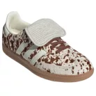 adidas Samba LT Cow Print Brown White dámske nízke streetové tenisky hnedé-biele — produktová fotografia na bielom pozadí, bočný pohľad