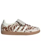 adidas Samba LT Cow Print Brown White dámske nízke streetové tenisky hnedé-biele — produktová fotografia na bielom pozadí, bočný pohľad