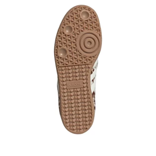 adidas Samba LT Cow Print Brown White dámske nízke streetové tenisky hnedé-biele — produktová fotografia na bielom pozadí, bočný pohľad