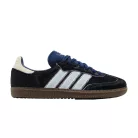 adidas Samba OG Pony Hair Night Indigo Clear Sky dámske nízke streetové tenisky indigové — produktová fotografia na bielom pozadí, bočný pohľad