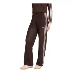 Adidas Knitted Crochet Firebird Track Pants Aurora Coffee nohavice — produktová fotografia na bielom pozadí, bočný pohľad