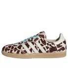 adidas Samba OG Giraffe Print Crystal Linen dámske nízke streetové tenisky — produktová fotografia na bielom pozadí, bočný pohľad