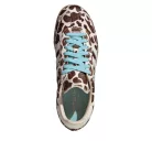 adidas Samba OG Giraffe Print Crystal Linen dámske nízke streetové tenisky — produktová fotografia na bielom pozadí, bočný pohľad
