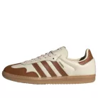 adidas Samba OG Wonder White Dusky Bronze dámske nízke streetové tenisky biele-bronzové — produktová fotografia na bielom pozadí, bočný pohľad