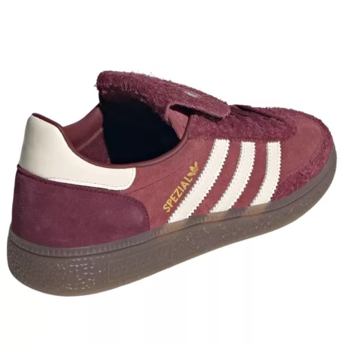 adidas Handball Spezial LT Shadow Red Off White dámske nízke streetové tenisky červené-lomené biele — produktová fotografia na bielom pozadí, bočný pohľad
