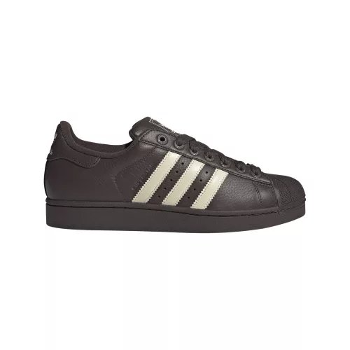 Adidas Superstar II Brown Cream nízke streetové tenisky hnedé-krémové — produktová fotografia na bielom pozadí, bočný pohľad